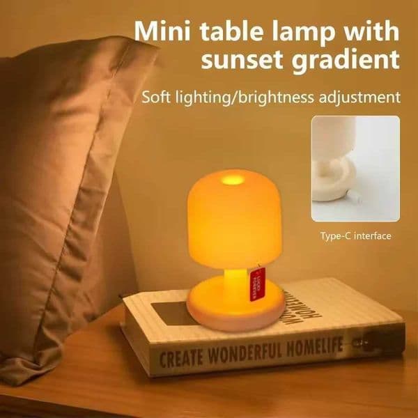 Led Sunset Night Light Table Lamp Mini USB Rechargeable Desk Bedside Bedroom Bar Room Decor Atmosphere Mood Light Minimalist Z250508