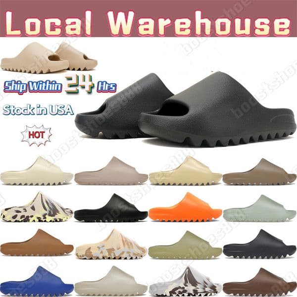 Designer Men Women Slides Slippers Sandals KW Onyx MX Cinder Sand Bone Resin Stone Sage Slate Grey Vermilion Slide Slipper Mens Womens Shoes Summer Beach Slipper36-47