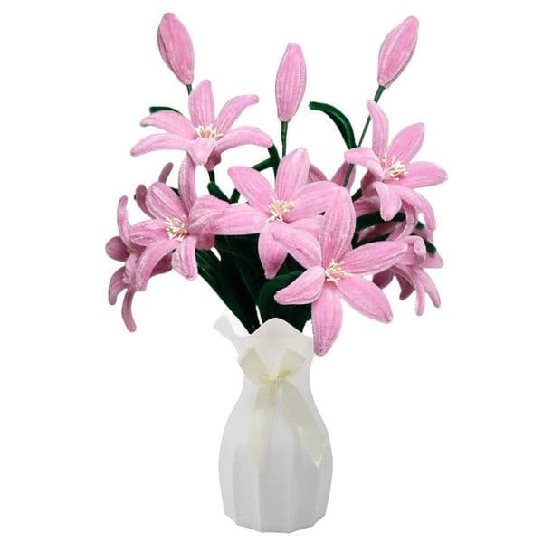 DIY Crafts Pipe Cleaner Flower Kits for Making Artificial Chenille Stems 10 Lilies 3 Buds Bouquets For Party Office Home Decor X250508