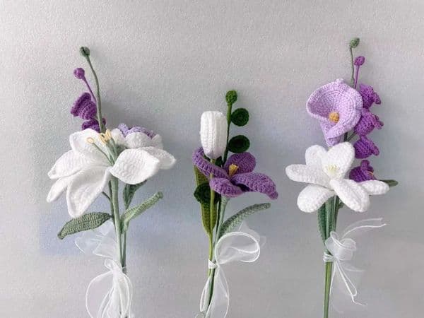 Hand-knitted Rose Crochet Flowers Artificial Flower Bouquet Graduation bouquets For Wedding Homemade Home Decor Birthday Gift X2505081
