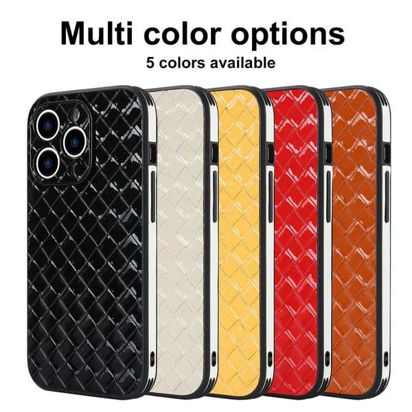 For iPhone 15promax case new woven pattern 13/16 leather iPhone 14promax protective cover M250508