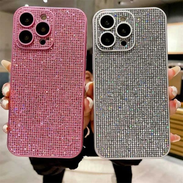 Luxury Glitter PU Leather Skin Case for iPhone 16 15 Pro Max 14 13 12 11 Camera Lens Film Protection Anti-knock Cover Read 16 T250508