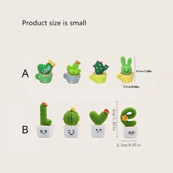 2025 1 Set Resin Succulent Cactus Mini Green Plant Car Office Home Living Room Crafts X2505081