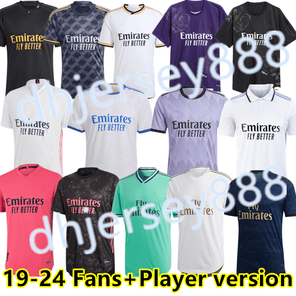 19/20/21/22/23/24/25 Bellingham Vini Jr Soccer Jerseys Mbappe Tchouameni Voetbalshirt 2024 2025 Camavinga Rodrygo Modric Camisetas Uniformen Fans Player version