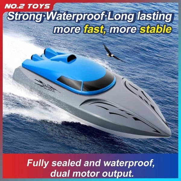 Large 2.4G Remote Control Speedboat Dual Motors High Speed Competitive Rowing Boat Electric RC Boat Ship Childrens Toy Boy Gift X250509