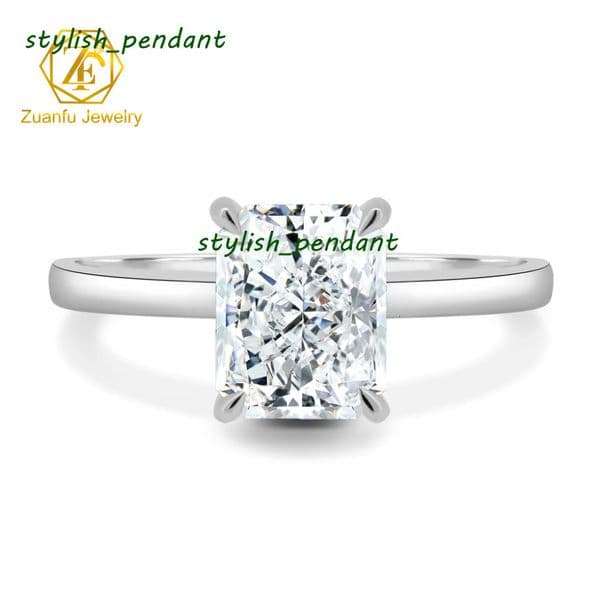 Ice out jewels D VVS Radiant Cut Engagement Ring in 14k Solid Gold GRA Certified 2CT Moissanite Solitaire Diamond Ring for Women