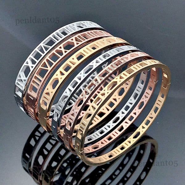 Charm Bracelets Luxury Stainless Steel Bracelet Shackle Roman Bracelets Jewelry Rose Gold Bangles Bracelets For Women Love Bracelet