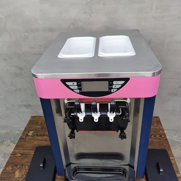 High Quality Soft Serve Ice Cream Machine Electric LCD Panel Ice Cream Maker Three Flavors 2000W
