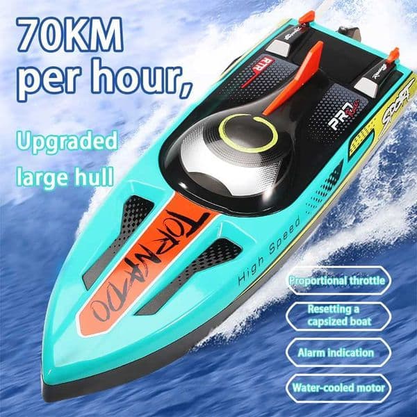 Adult And Child Enthusiasts Remote Control Boat -70 Kilometers Per Hour - Very Exciting Race Remote Control Boat - LED Light X250509