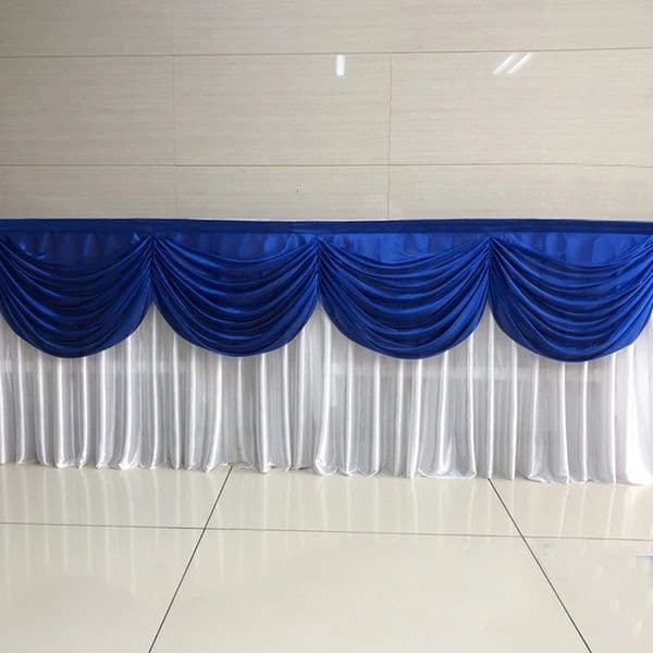 10 foot long tablecloth with colored Swag Drape transparent ice silk fabric wedding party decoration 250427