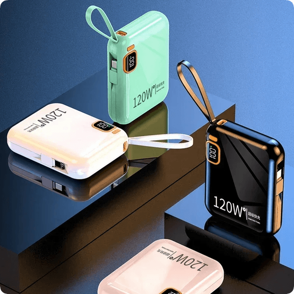 by sea Custom Logo New 120W Fast Charging 10000mAh Large Capacity Portable Power Bank Cable Two-way Mini Powerbank for iPhone Samsung Huawei
