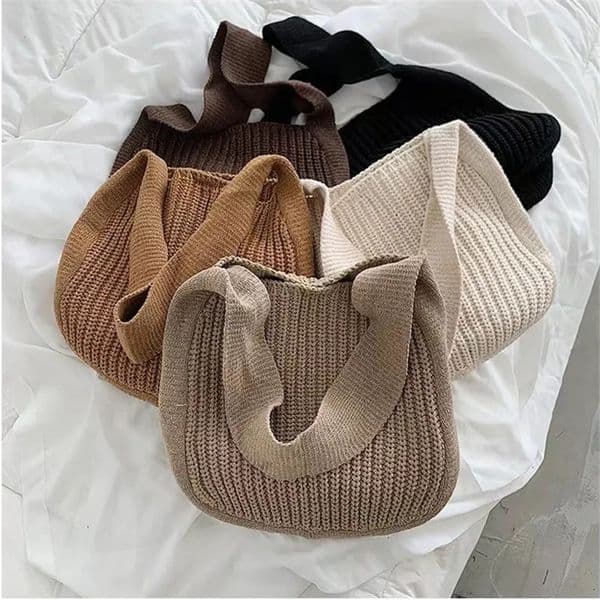 Solid color knitted bag fashion version womens underwear shoulder whitecollar work business outdoor 250428
