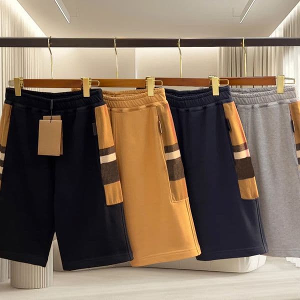 High quality designer clothing, fashionable plaid men's shorts, summer casual sports loose lace up shorts