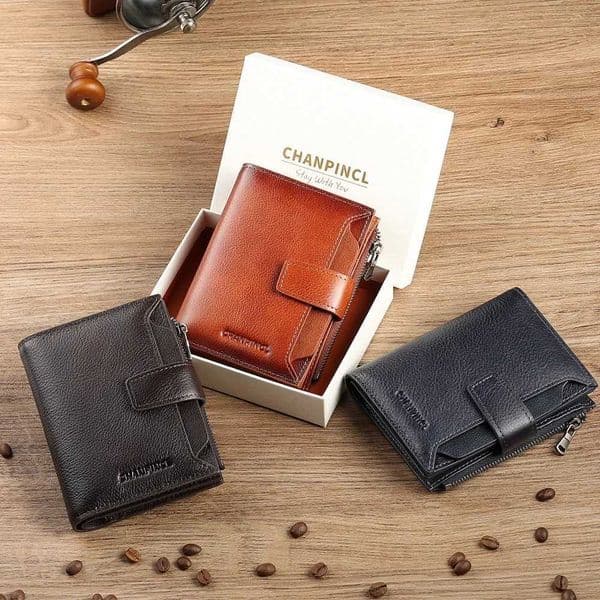 CHANPINCL mens wallet with genuine leather 16 card slot machine original short vertical driving license one layer leather bag Z250509