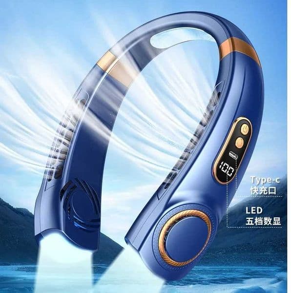 Mini Hanging Neck Fan Portable Bladeless Neck Fan Air Cooler Digital Display Rechargeable Air Conditioner Neck Ventilator Fan X250508