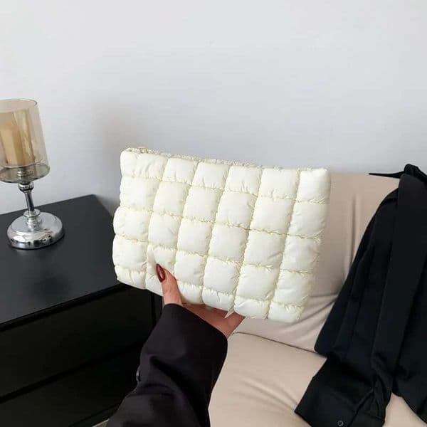 Wholesale Women Cosmetic Quilted Bag Square Makeup Storage Clutch Bags Simple Girl Lipstick Toiletry Organizer Small Handbag