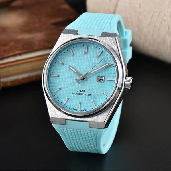Luxury Tissotlys Prx 1853 Mens Watch Quartz Movement Colorful Rubber Strap Stainless Steel Tissit Watches Waterproof Date Analog Designer Wristwatch Gifts 170
