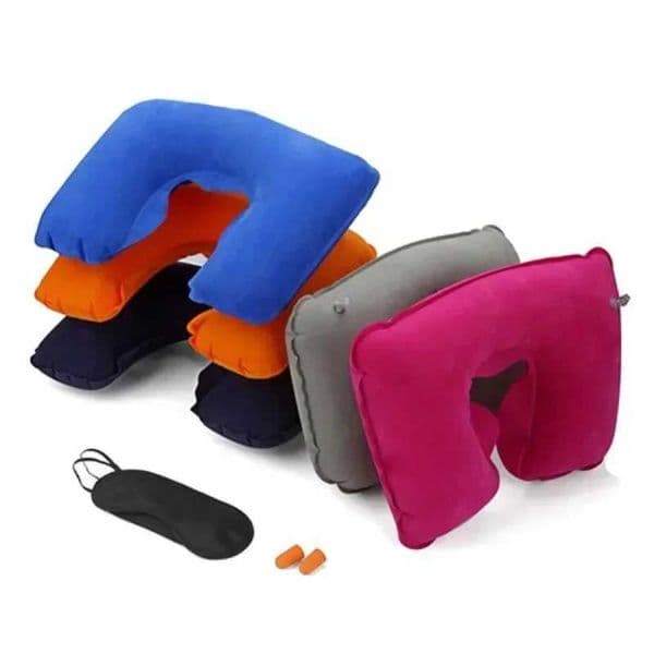 Soft 3Pcs automobile flight travel inflatable neck rest pad U pillow eye shadow earplug automobile accessories products M250510