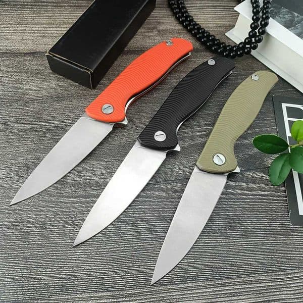 Russia Bearing Pocket Folding Knives Manual Open EDC G10 Handle With Clip D2 Blade Hunting Fishing Camping Flipper KnifeXJ250510