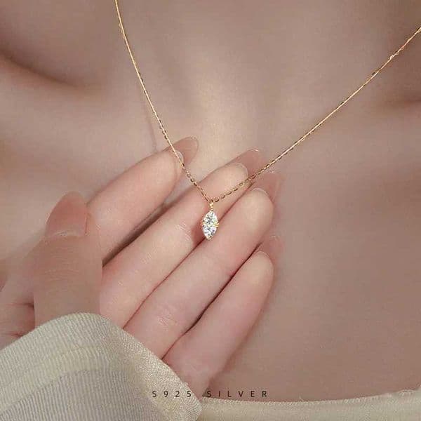 925 Sterling Silver Simple Water Drop Zircon Pendant Necklace for Women High Quality Exquisite Wedding Jewelry AccoriesXJ250510