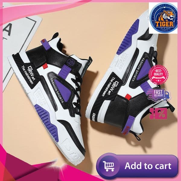 ddmytiger Mens Sports High Top Four Seasons Outdoor Casual Breathable Running Shoes Thick Bottom Fashion Non Slip Sneakers