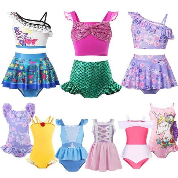 Childrens Girls Swimsuit Summer Bikini Set Sunscreen Cute Princess Toddler Swimming Suit Sun Swimming Suit Baby Clothing W250510
