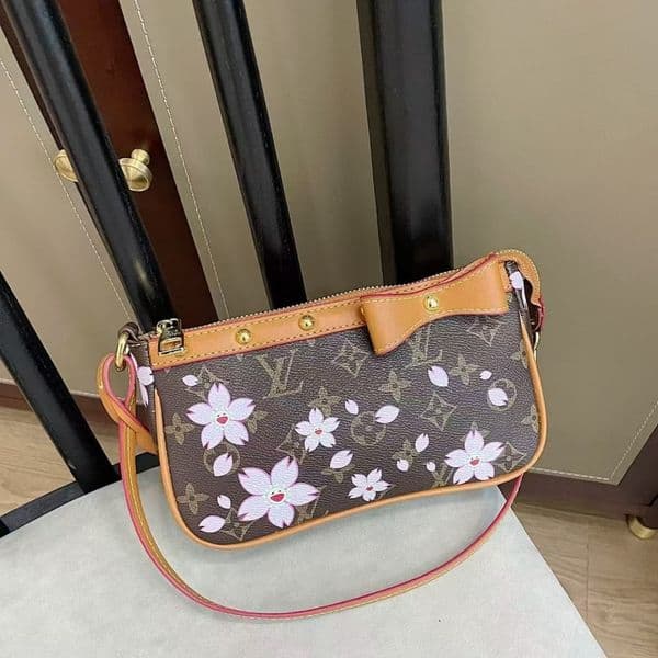 Designer Shoulder Easy crossbody Purse emed Alphabet Underarm Bag Old Flower handbag Women's Half Moon bag