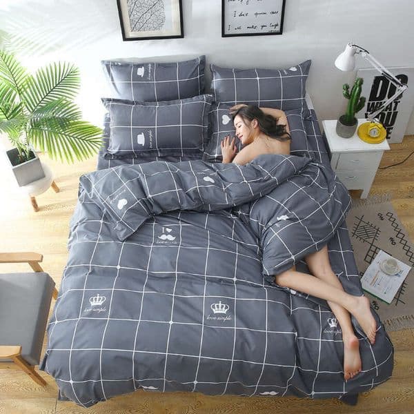 Duvet Cover Set Aloe Vera Cotton Printed Four Student Three Piece Single Duvet Set Bed Sheet And Fitted Sheet