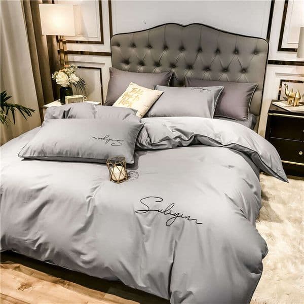 Duvet Cover Set Minimalist Nordic Style Count Pure Set All Cotton Duvet Cover Spring And Autumn Bed Sheet Bedsheet Bedding Four Piece Set