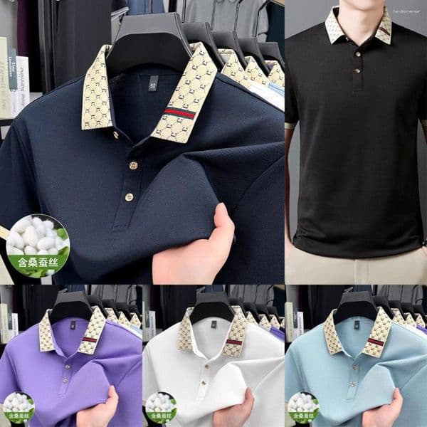 Men's Polos Designer Lapel Short Sleeve T-Shirt Summer High-End Silky Breathable Casual Polo Shirt