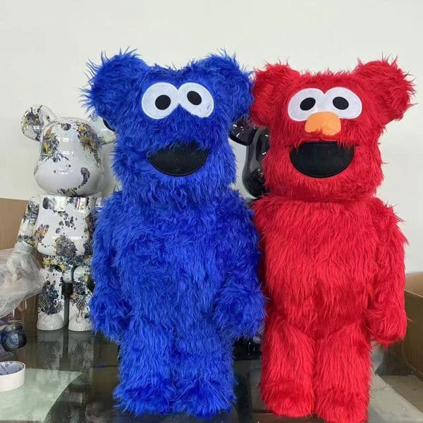 Colorful box 400% Rainbow Bear Violent Bear Sesame Street Dessert Monster Plush doll Ornament