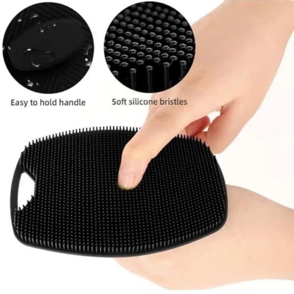 1Pc Soft Silicone Exfoliating Brush Rub Back Brush Body Cleansing Scrubber Brush Shower Gentle Massage Bath Brush Bath Supplies 250509