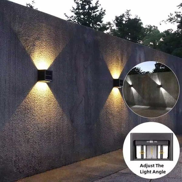 LED Solar Garden Light Outdoor Waterproof Lighting Angle Adjusted Wall Lamp Balcony Stair Fence Energy-saving Sunlight Lamps Z250512