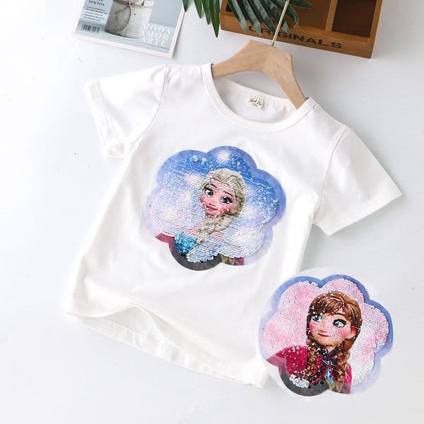 Frozen Elsa girls Princess infant clothes short-sleeved princess designer T-shirt print design comfortable and so..