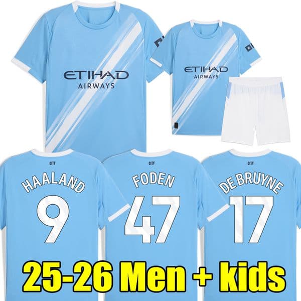 25 26 HAALAND soccer jerseys GREALISH DE BRUYNE DOKU CITYS fans player version FODEN 2025 2026 MARMOUSH men kids kit football shirts