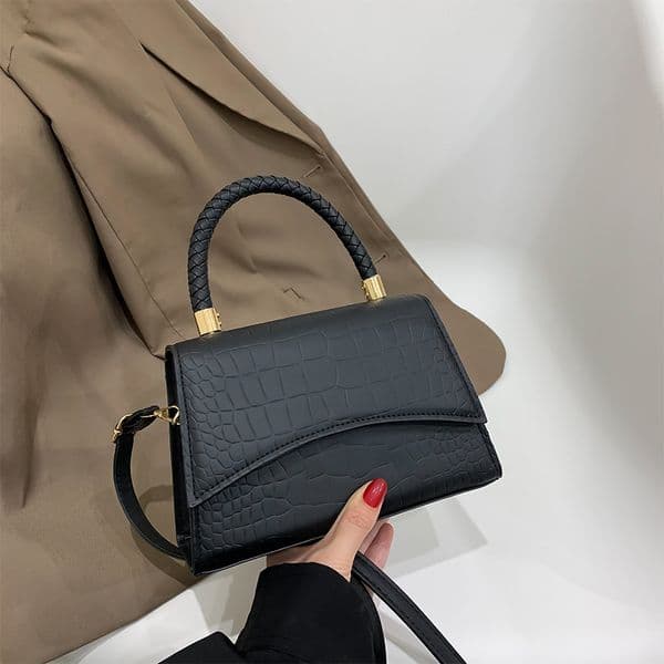 Solid color pattern bag for women fashion Korean version womens bag stylish texture PU simple womens shoulder bag 250513