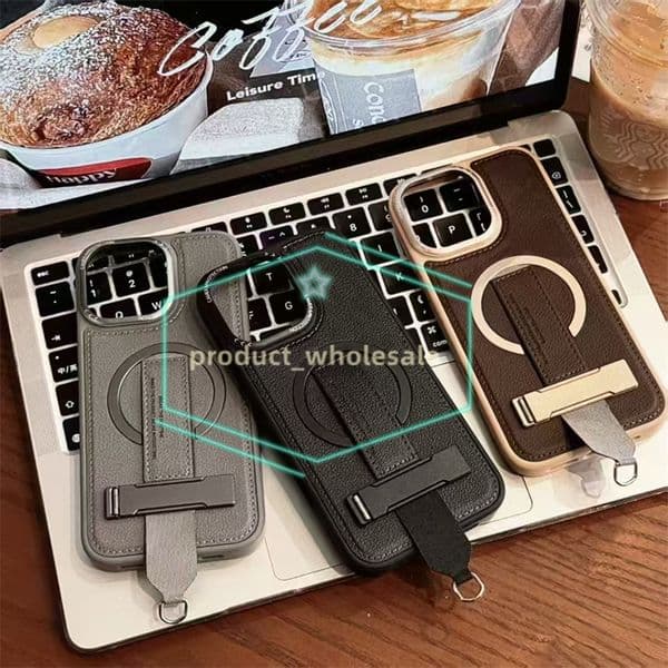 Multifunctional Leather PU Cell Phone Cases for Iphone case 13 14 15 16 17 pro max Case Real Cover Protective shell Protector with phone holder shoulder straps box