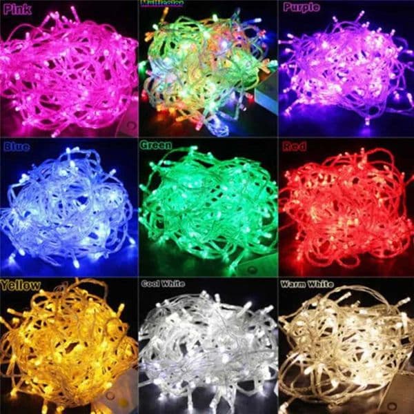 Waterproof Colorful String Light 100 LED Bulbs Outdoor Party Decoration Christmas Season Garland 10M 9 Festoon Lamp Colors AC220 Z250514