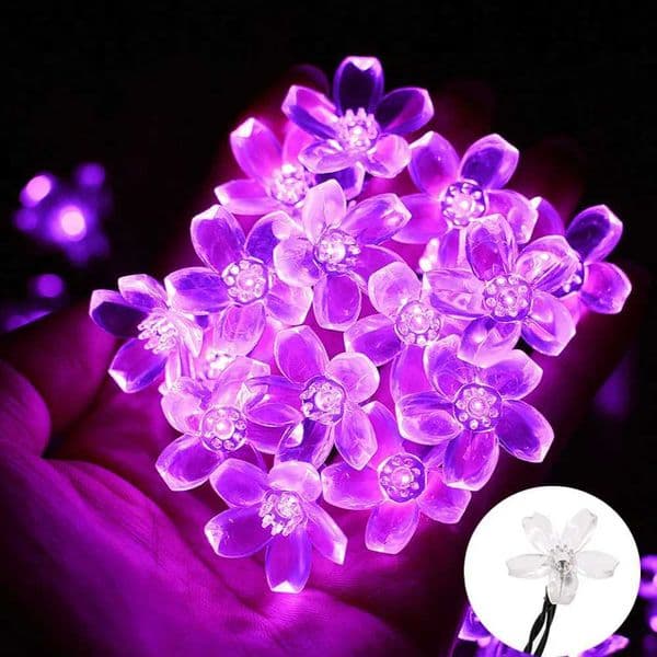 Solar Cherry Garden Lights Outdoor Solar Flower Garlands String Lights Solar Outdoor Wedding Decoration Lamp Z250514