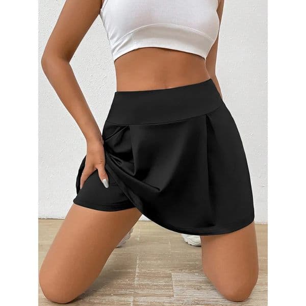 Summer Womens Dresses Casual Holiday Style High Waist Pleated Skirt Builtin Safety Shorts Sports Minimalist Solid Colour 250514BJ