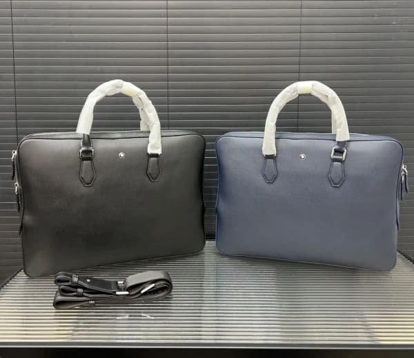 Mens Leather Briefcases Designer Laptop Bags Computer Business Bag Zipper Messenger Totes Multifunctional Handbag Black Luxury Tote Bag Solid Color Bag