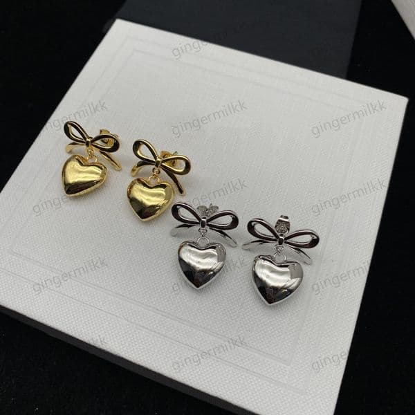 Designer Earrings For Women Bow Earrings Retro Studs Jewellery Luxury Stud For Girls With Gift Box