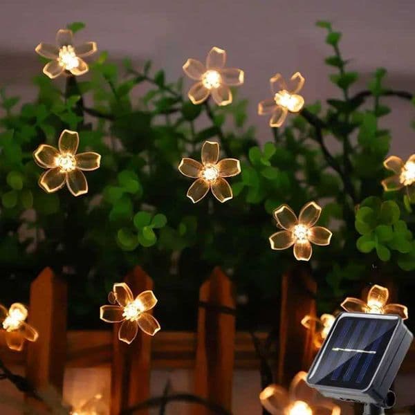 LED Fairy Cherry Blossom Light String Garden Summer Holiday Decor Solar Garland Wedding Party Decoration Outdoor Solar Lamp Z250514