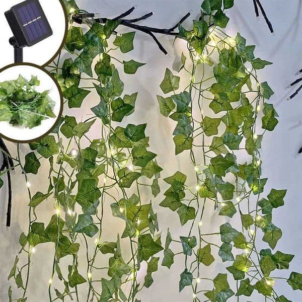 7/12M Solar Green Leaf String Lights Artificial Vine Fairy Lights Christmas Tree Garland Light Home Holiday Lighting Decoration Z250514