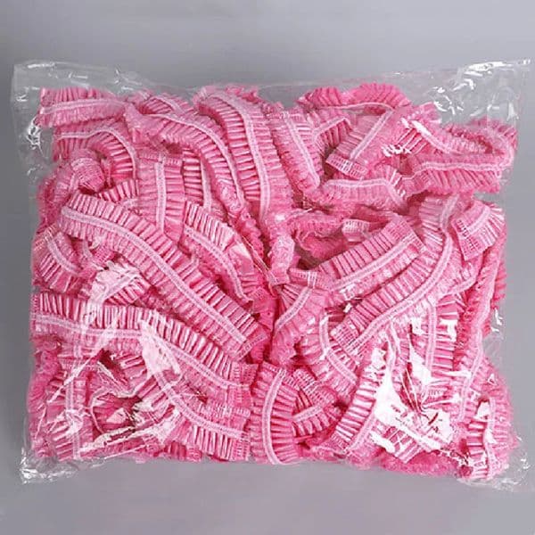 100pcs/set Disposable Shower Caps Plastic Waterproof Headgear Pink Spa Salon el Hair Dye Women Elastic hair Cap Bathroom 250509