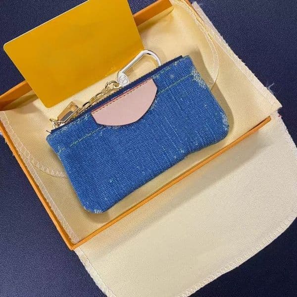 Top Designer Fashion Casual Denim Victorine Zippy Wallet Key Pouch Coin Purse Credit Mini Wallet Card Holder Classic Flowers Short Zipper Cardholder gift girl case