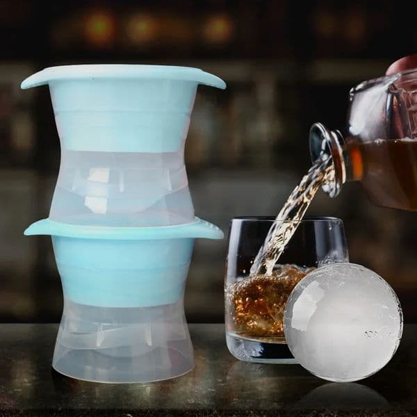 2PCS Whiskey Round Cube Maker Silicone Spherical MouldMachine Quick Freezer Mold Tray Ice Cream MODE ice mold 250515
