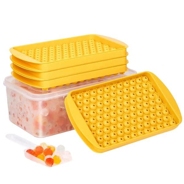 Mini 3D Round Ice Cube Tray with Lid 104 Holes Ball Mold Refrigerator Spherical DIY Moulds Maker 250515