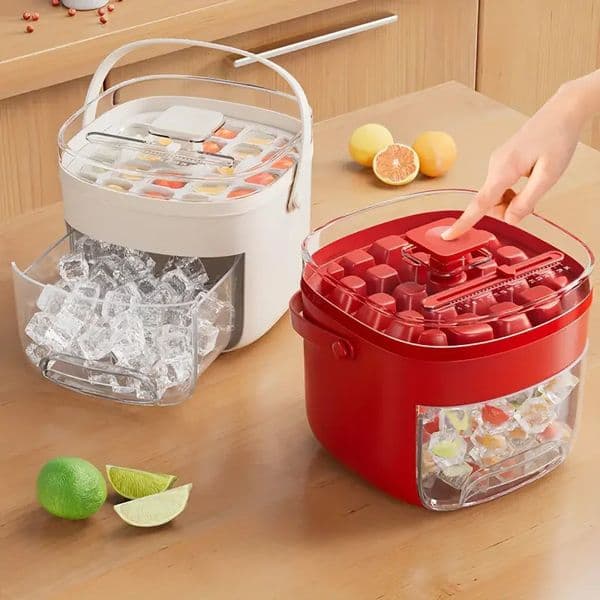 48 ExtraLarge Ice Maker Double LayerFood Grade Plastic Storage Tray Portable nEssential Kitchen Gadget 250515