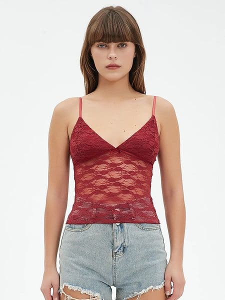Sexy Mesh Perspective Vest Women Summer Vintage Sleeveless Vneck Slim Crop Tops Spaghetti Strap Tanks Y2k Clothes Clubwear 250506